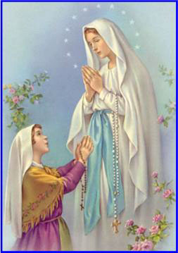 Virgen de Lourdes con Bernardita